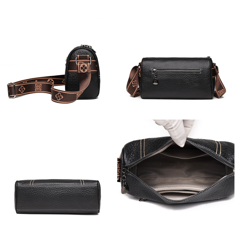 High Quality Solid Color Genuine Leather Shoulder Crossbody Bags For Women 2023 Cow Leather Ladies Handbags Female Fashion Tote