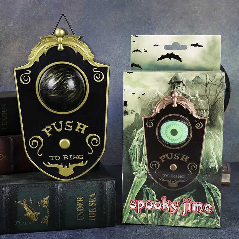 Halloween Decoration One-eyed Doorbell Horror Props Ghosts Day Glowing Home Hanging Electric Luminous Sounding Eyeball Doorbell Y240801