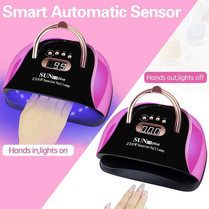 UV LED Nail Lamp 256W Professional Nail Dryer Gel Polish Light with 57 LEDs Portable Large Space UV Led Nail Light for Salon Use Y240801