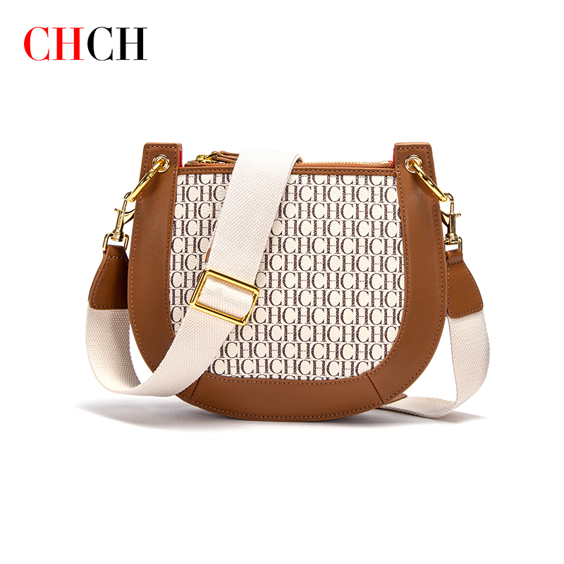 CHCH Fashion Simple Retro Women's New Crossbody Bag Letter Decoration Commuter Office Occasion Women's Hand Shoulder Bag