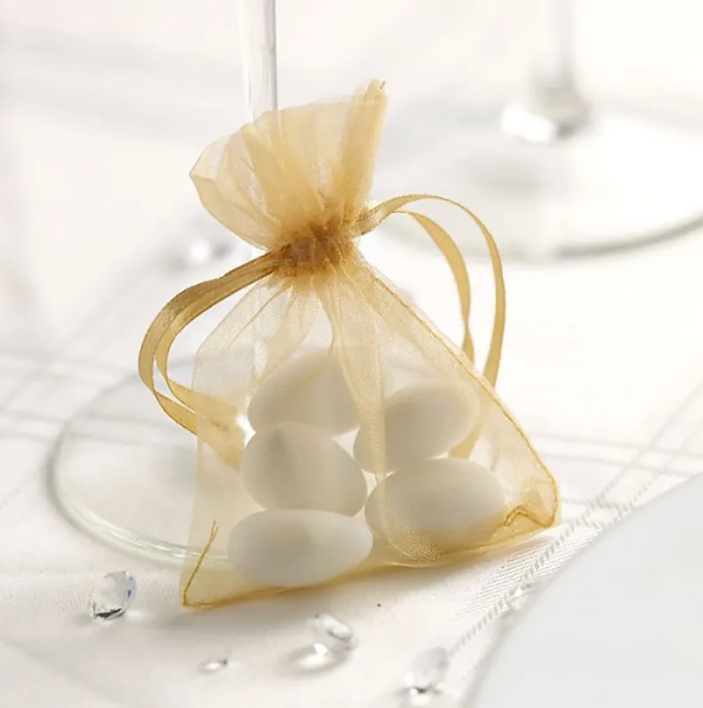 Storage Bags 100pcs 7x9cm Organza Drawstring Bags Jewelry Gift Pouches Wrap Wedding Favor Packing Christmas Party (2.75x3.5 inch) Multi Colors