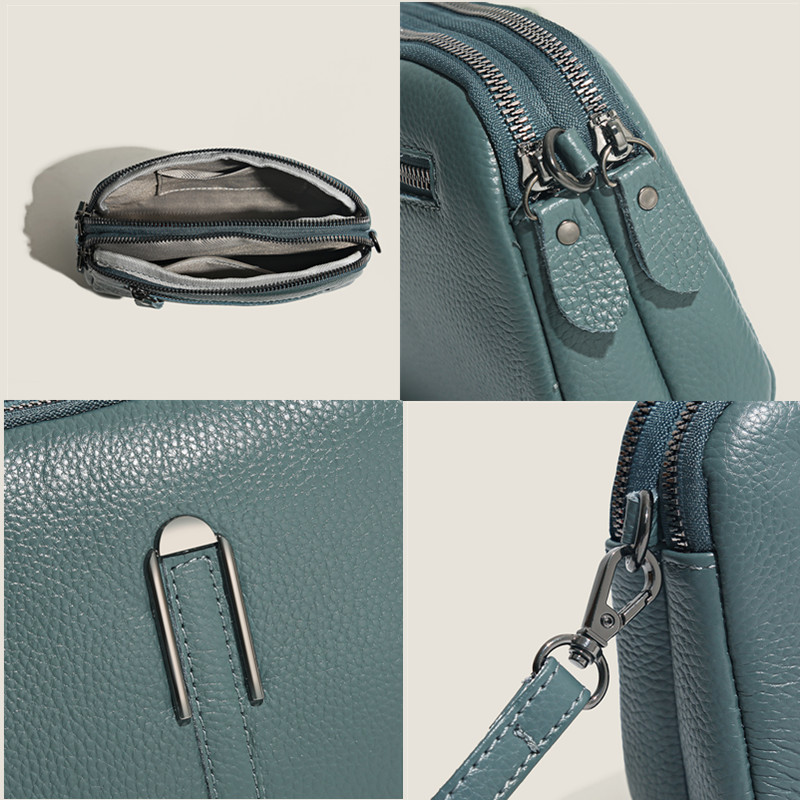 100% Genuine Women's Handbag 2023 Cow Leather Women Shoulder Crossbody Fashion Female Messenger Phone Bag