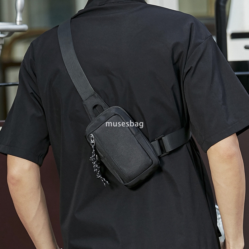 Crossbody bag men's trendy brand Japanese street sports mini chest bag ins men's diagonal shoulder bag simple cross bag