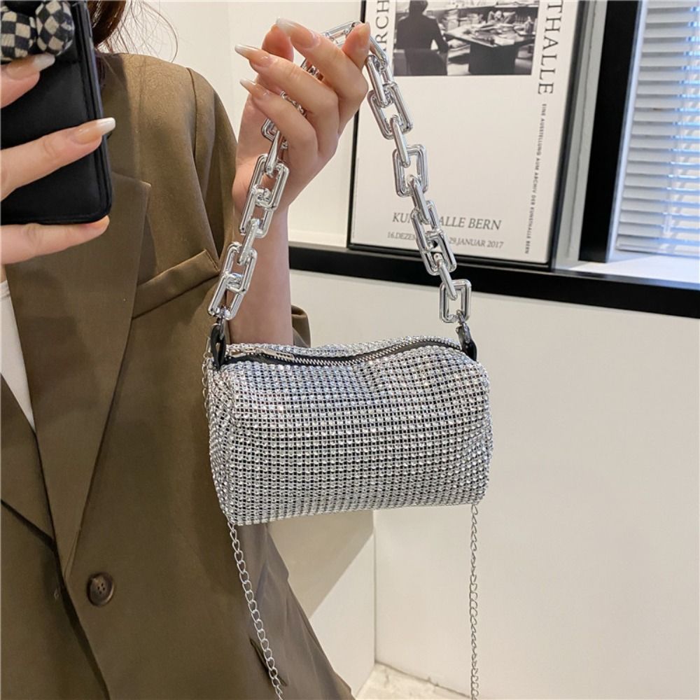 Bling Diamond Design Small Crossbody Messenger Bags for Women 2022 Summer Trend Luxury Fashion Travel Shoulder Handbags Purses