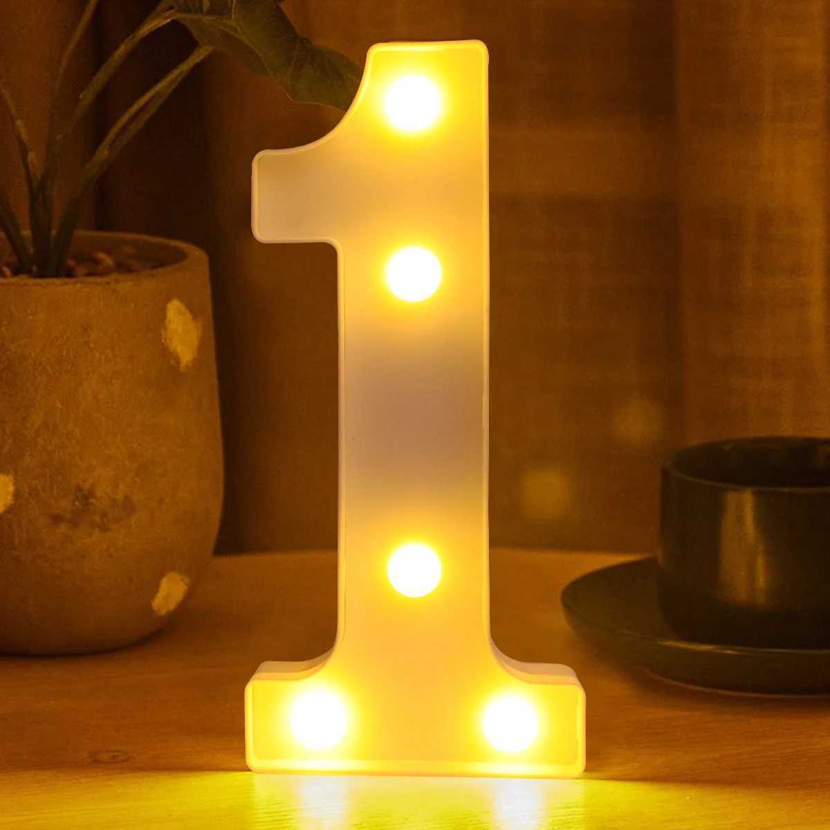 Number LED Night Lamp 26 Letter 1st 18 21 30 40 50 Birthday party decor kids Wedding Birthday Party Decoration Baby Shower Decor Y240801