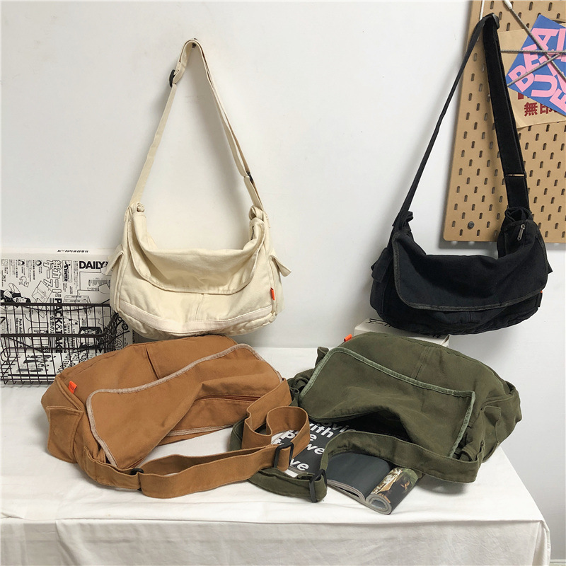 Sail bag large-capacity leisure shoulder bag female bag couple messenger bag campus style simple literary cloth bag