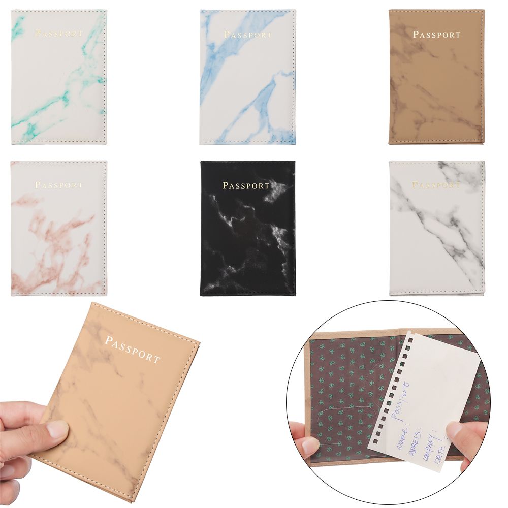 Fashion Cute Marble Pattern Passport Cover Women PU Leather Women Travel Passport Holder Designer Covers on The Passport