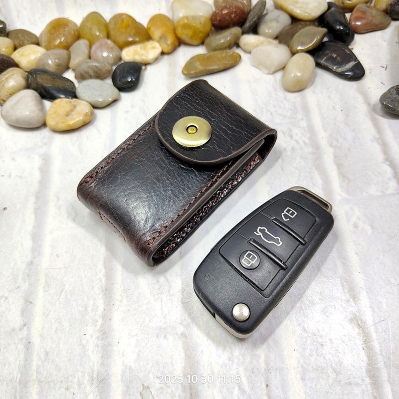 Genuine Leather Car Key Case on Belt Pack Car Key Holder Waist Bag Keys Wallet Pouch Organizer Sheath Men 1652C