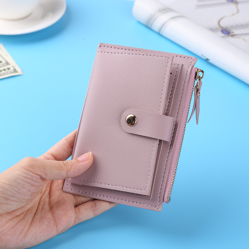 Women Fashion Solid Color Credit ID Multi-slot Card Holder Ladies Casual PU Leather Mini Coin Purse Wallet Case Pocket Y260206