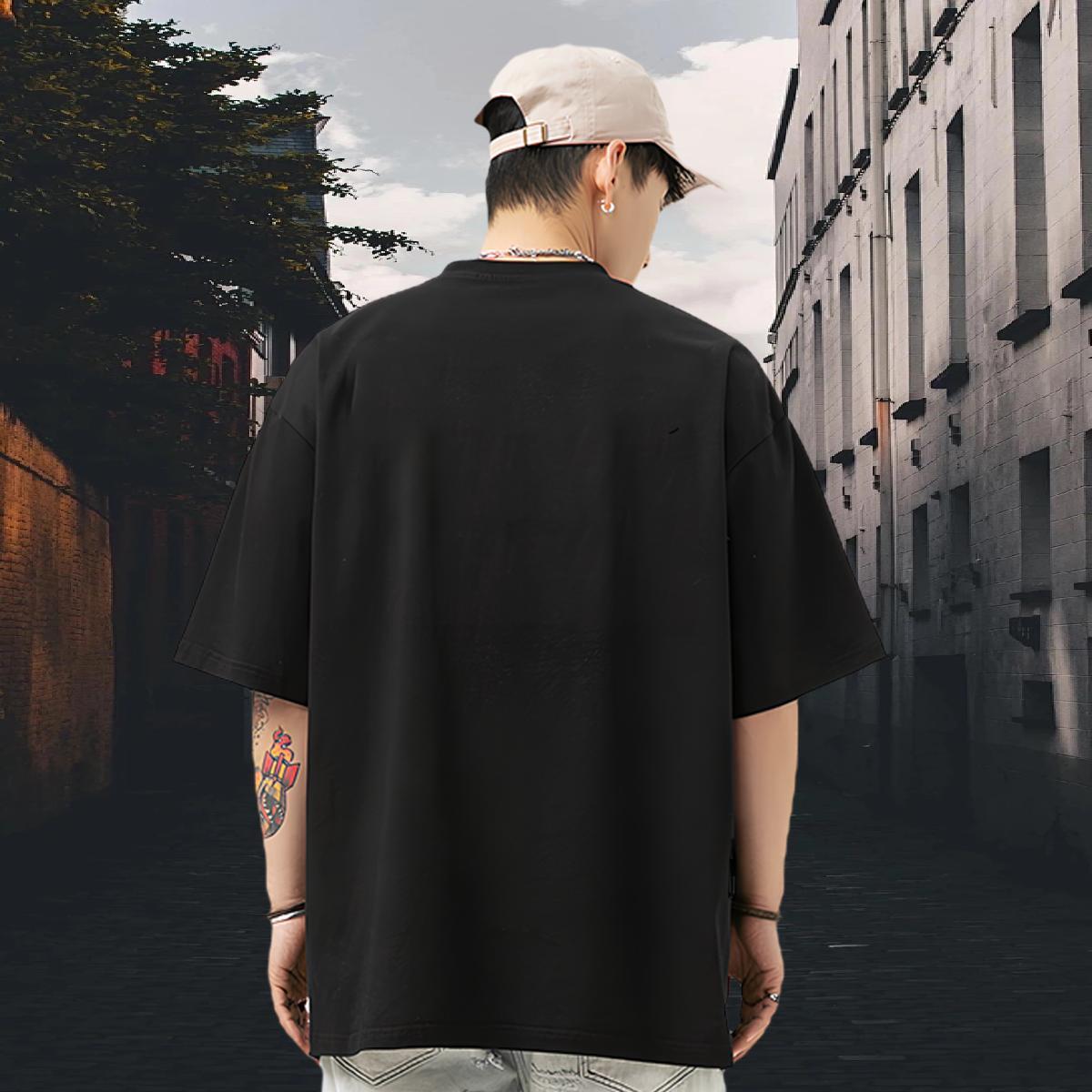 Classic T Shirts Men 230g Cotton ferocity Daily Outfit Tee Shirt Breathable Short Sleeve Free Shipping Mens Tshirts Custom Print Oversized