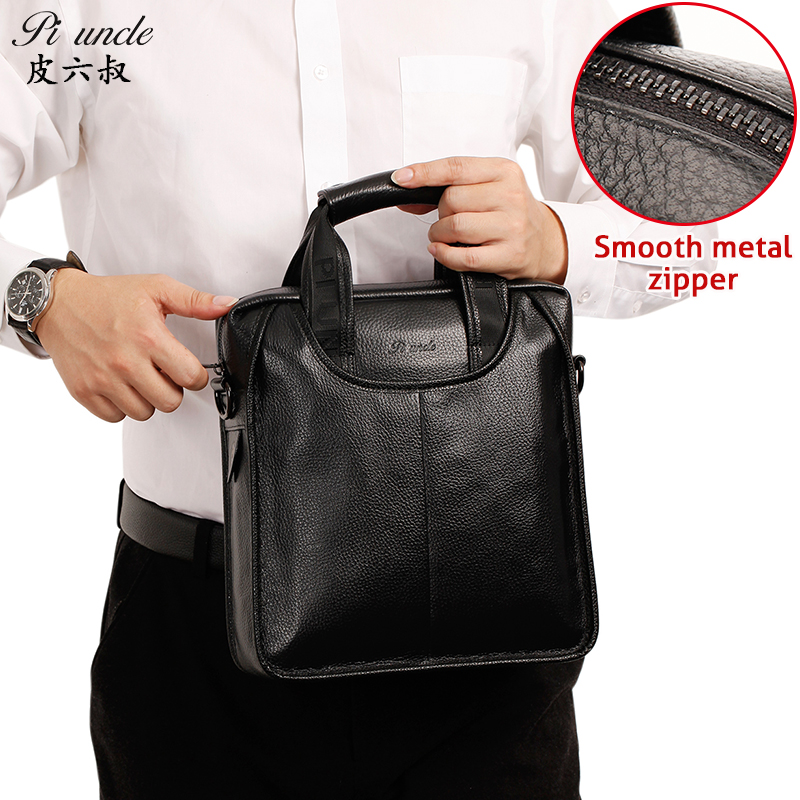 Men's Bag Genuine Leather Male Small Briefcase For Laptop Male Messenger Bags Natural Cowhide Business Portfolio For Document A4