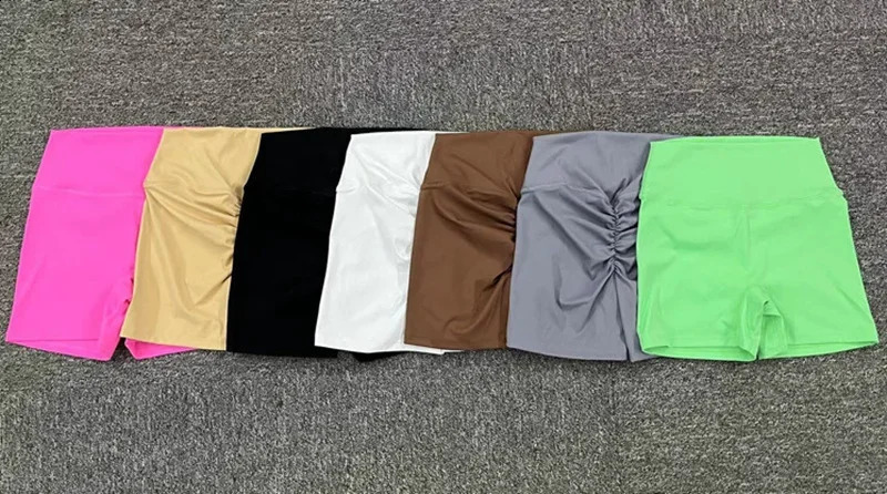 Gym Shorts Women Push Up Sport Scrunch Shorts for Women Yoga Clothing Sportswear Licras Short Gym Mujer Brown Gray Orange 240731