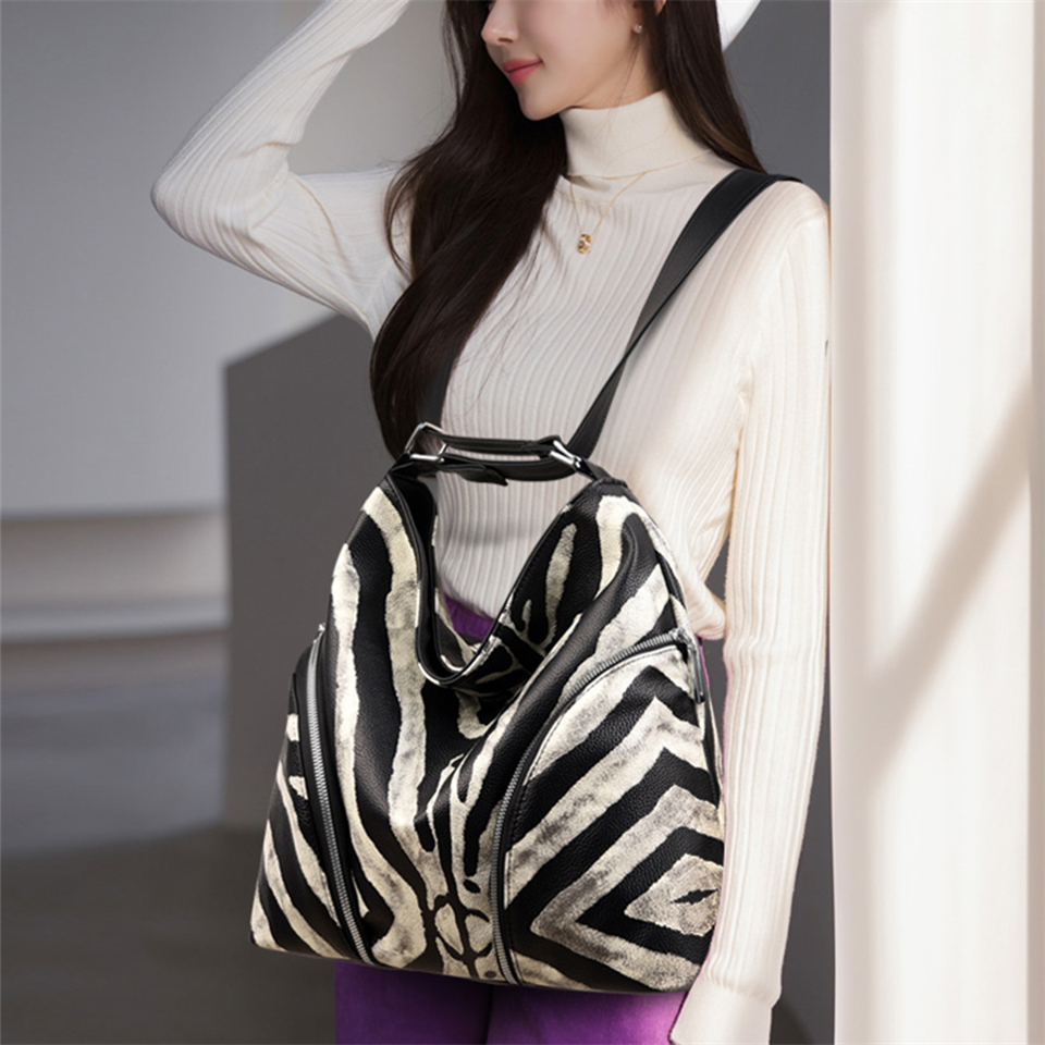 Fashion Zebra Luxury Handbags High Quality Soft Leather Shoulder Crossbody Bags for Women 2023 Multifunctional Messenger Bag Sac