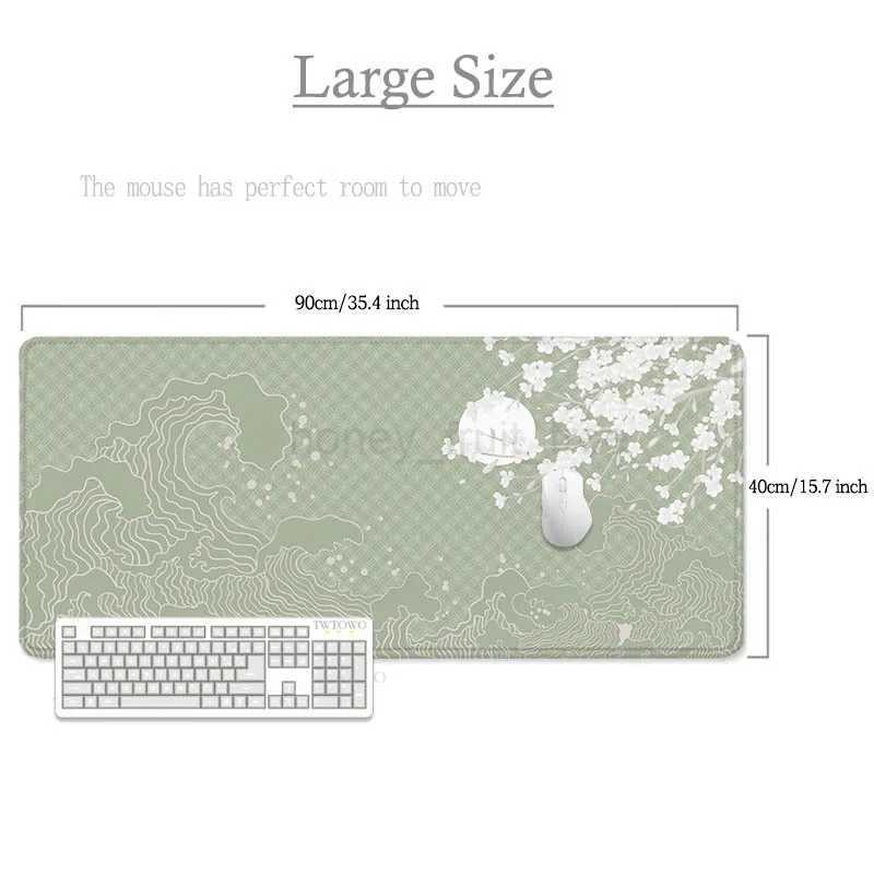 Japanese Waves Sakura Mouse Pad Gamer XL Custom Large Computer Home Mousepad XXL Playmat Natural Rubber Non-Slip Gaming laptopM240802