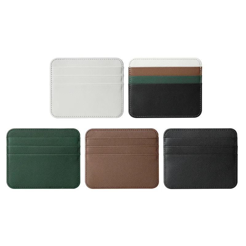 Male Thin Mini ID Business Credit Card Holder Small Cardholder Purse for Women New Slim Pu Leather Men's Coin Money Card Wallet