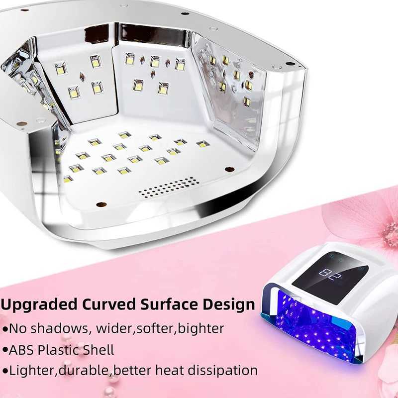 Not Rechargeable 96W Mirror Reflective Bottom Nail Lamp Gel Polish Dryer Manicure Machine UV Light for Nails Nail UV LED Lamp W250513