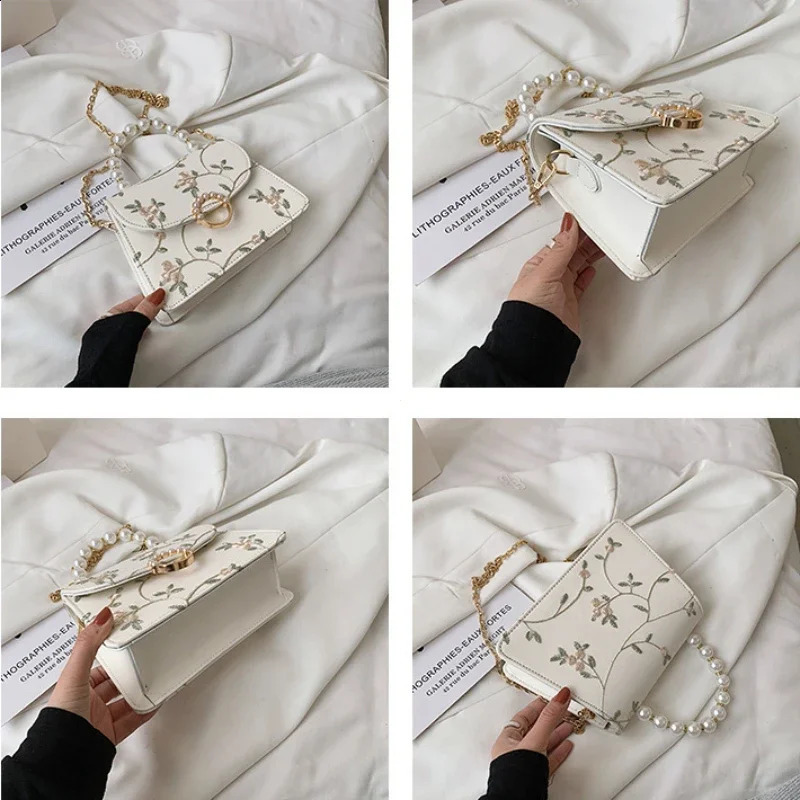 EST Shell Beads Bags Fashion Sweet Bag Womens Handbags Lace Wedding Chic Lady Chain Women Shoulder Crossbody 240919