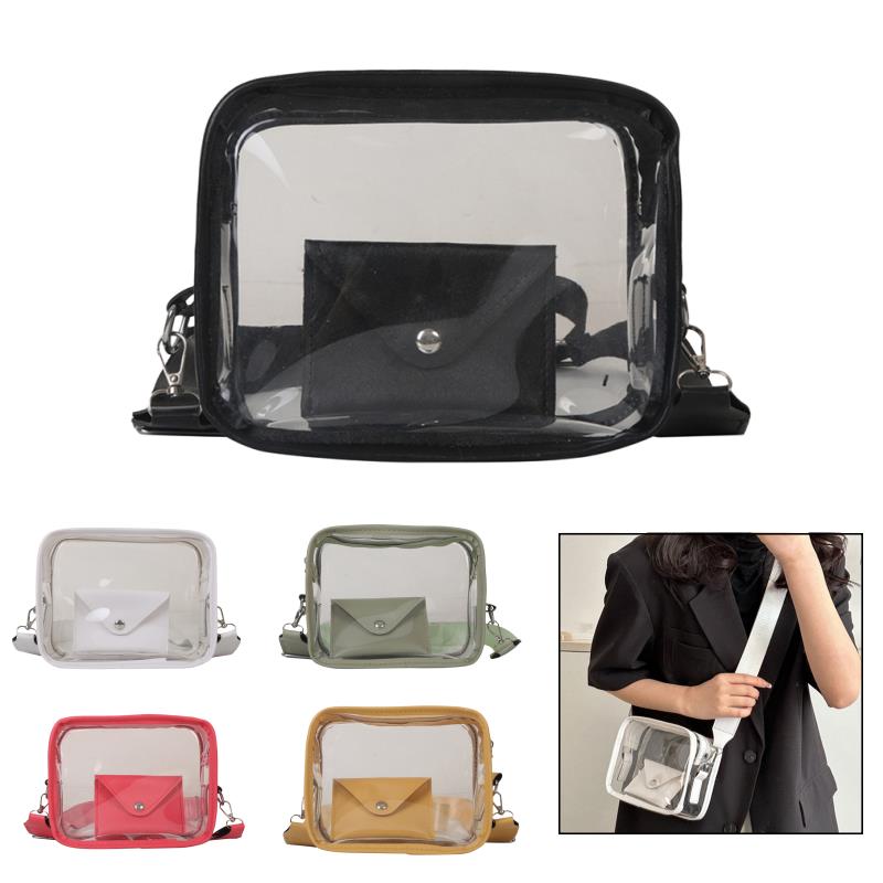 Fashion PVC Transparent Women Shoulder Bags Casual Ladies Crossbody Bags Solid Handbags Messenger Bags for Women Phone Purse