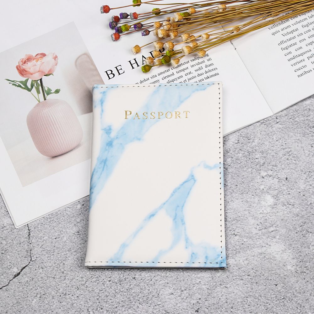 Fashion Cute Marble Pattern Passport Cover Women PU Leather Women Travel Passport Holder Designer Covers on The Passport