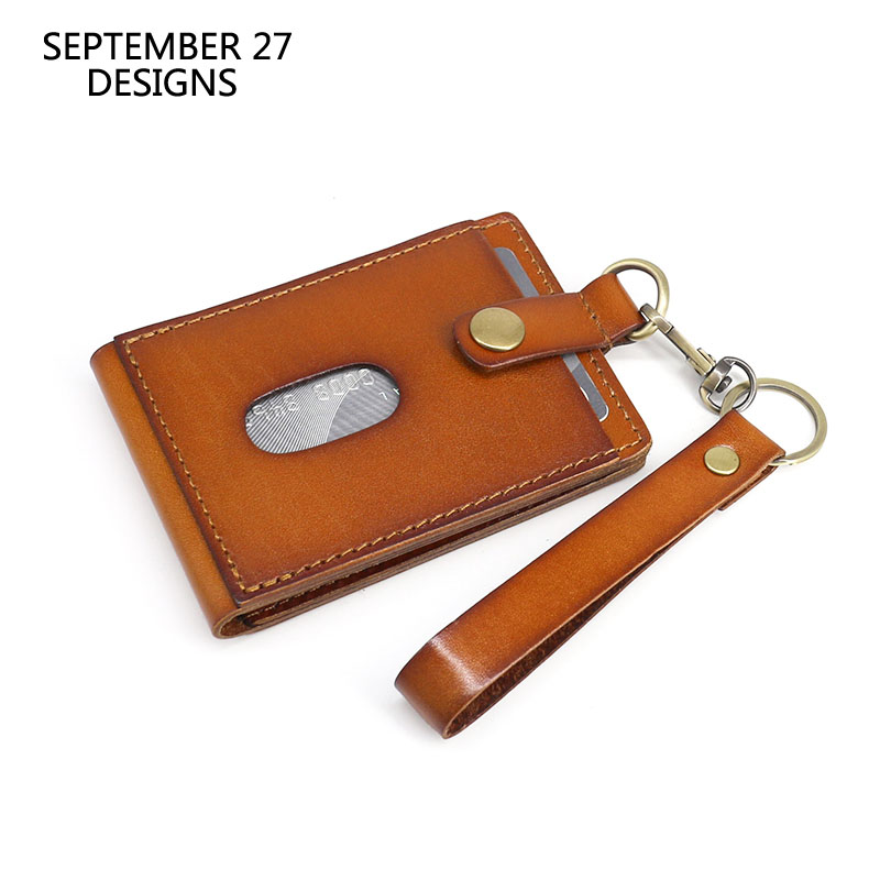 ID Badge Holder For Office Work Genuine Leather Credit Card Bag Retractable Lanyard Neck Strap Reel Id Driving License Purses