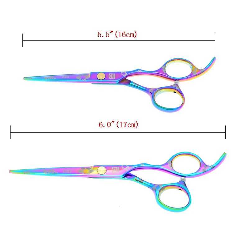 New Arrival 6.0 5.5 color cherry blossom hair clipper suitable for hairdressers Japanese steel hairdressers salons and thin shears A0171H Z241213