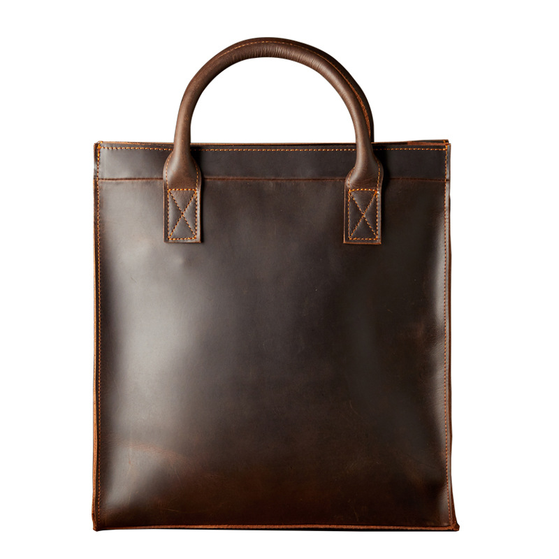 Fashion Retro Men's Leather Handbags Genuine Macbook Briefcase For 13.3“ Laptop PC Classic Business Bag Men Shoulder Bag Totes