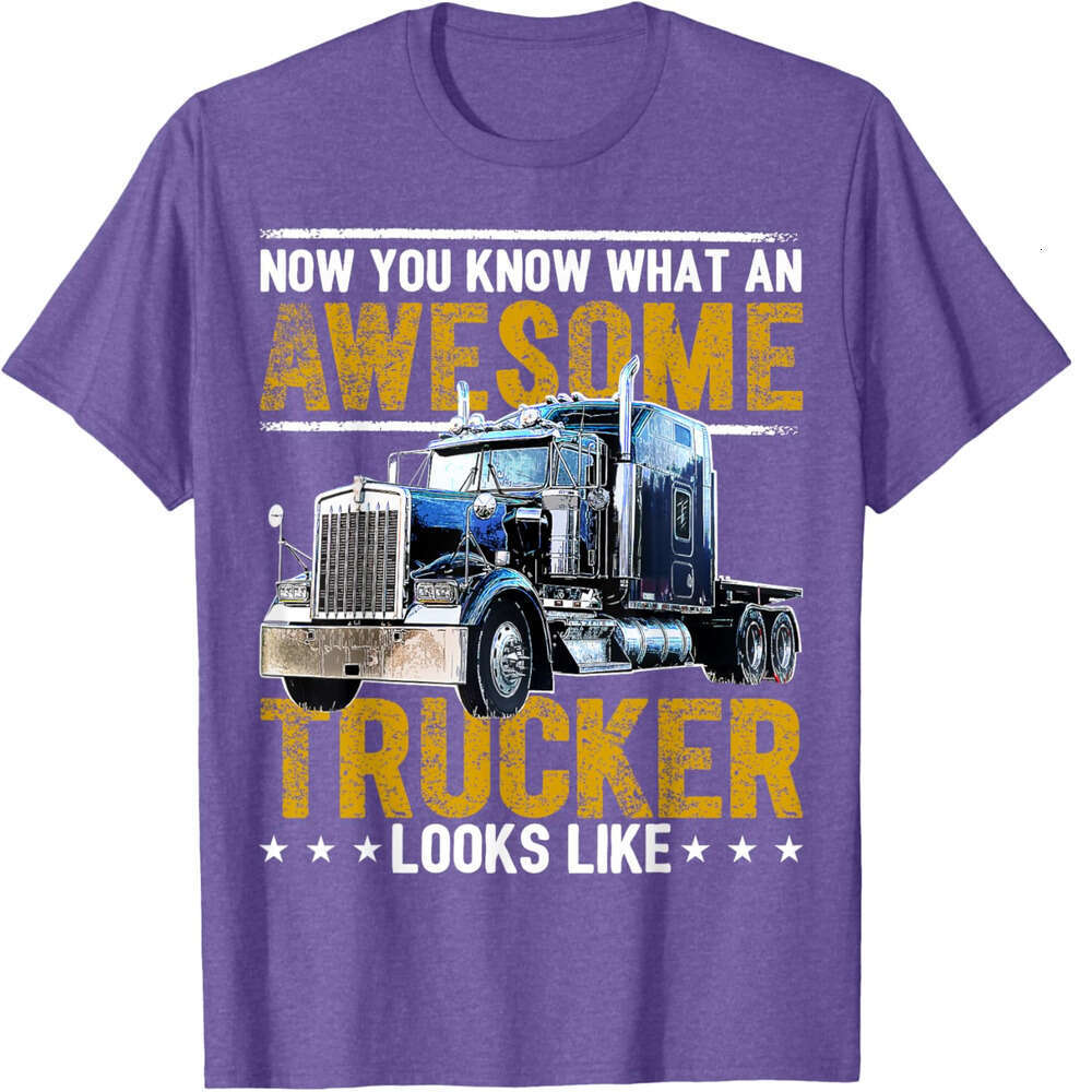 25ss T shirt Mens Awesome Trucker Big Rig Semi-Trailer Truck Driver Gift Men T-Shirt shirts tshirt graphic tee Casual tops summer clothes Short sleeve