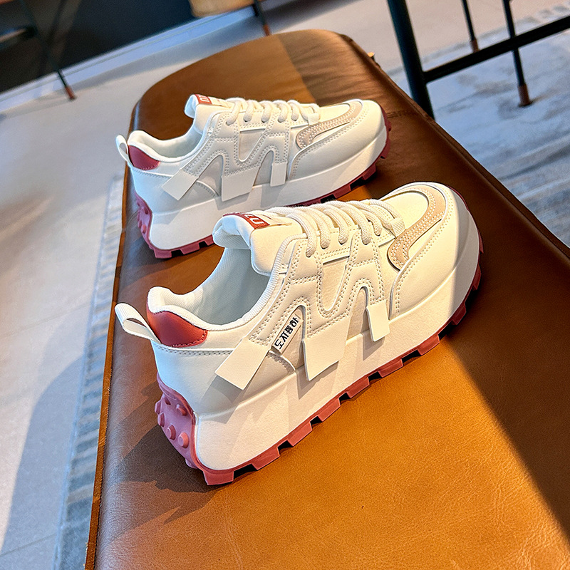 Women Fashion Sports Korean Version Designer Thick Sole Chunky Sneakers Plus Size Comfort Running Shoes Triple Black Blue Red Free shipping 35-40