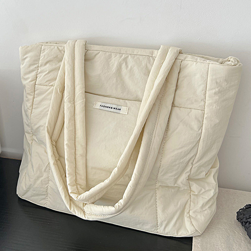2023 Nylon Shoulder Bag for Women Korean Down Cotton Tote Bag Large Capacity Ladies Soft Underarm Bag Simple Puffer Commute Bags