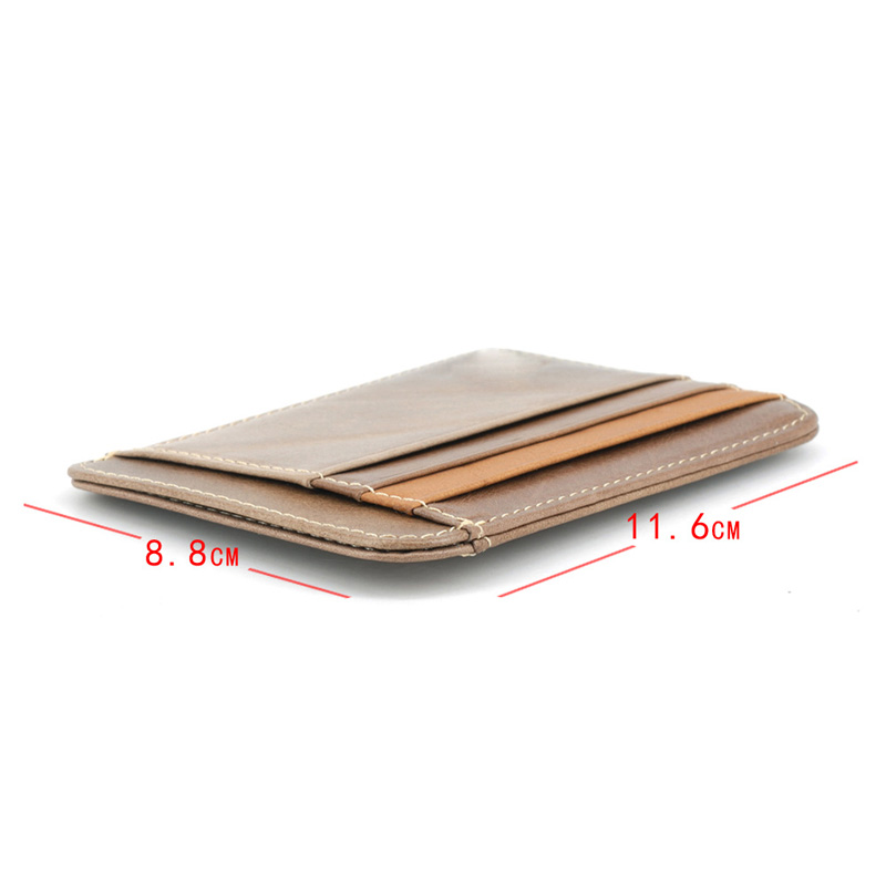 Retro Leather Credit Business Mini Card Wallet Convenient Man Women Smart Wallet Business Card Holder Cash Wallet Card Case