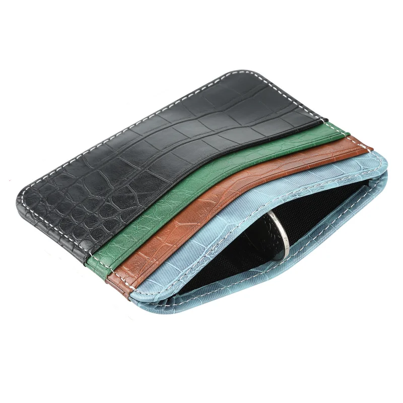 Male Thin Mini ID Business Credit Card Holder Small Cardholder Purse for Women New Slim Pu Leather Men's Coin Money Card Wallet