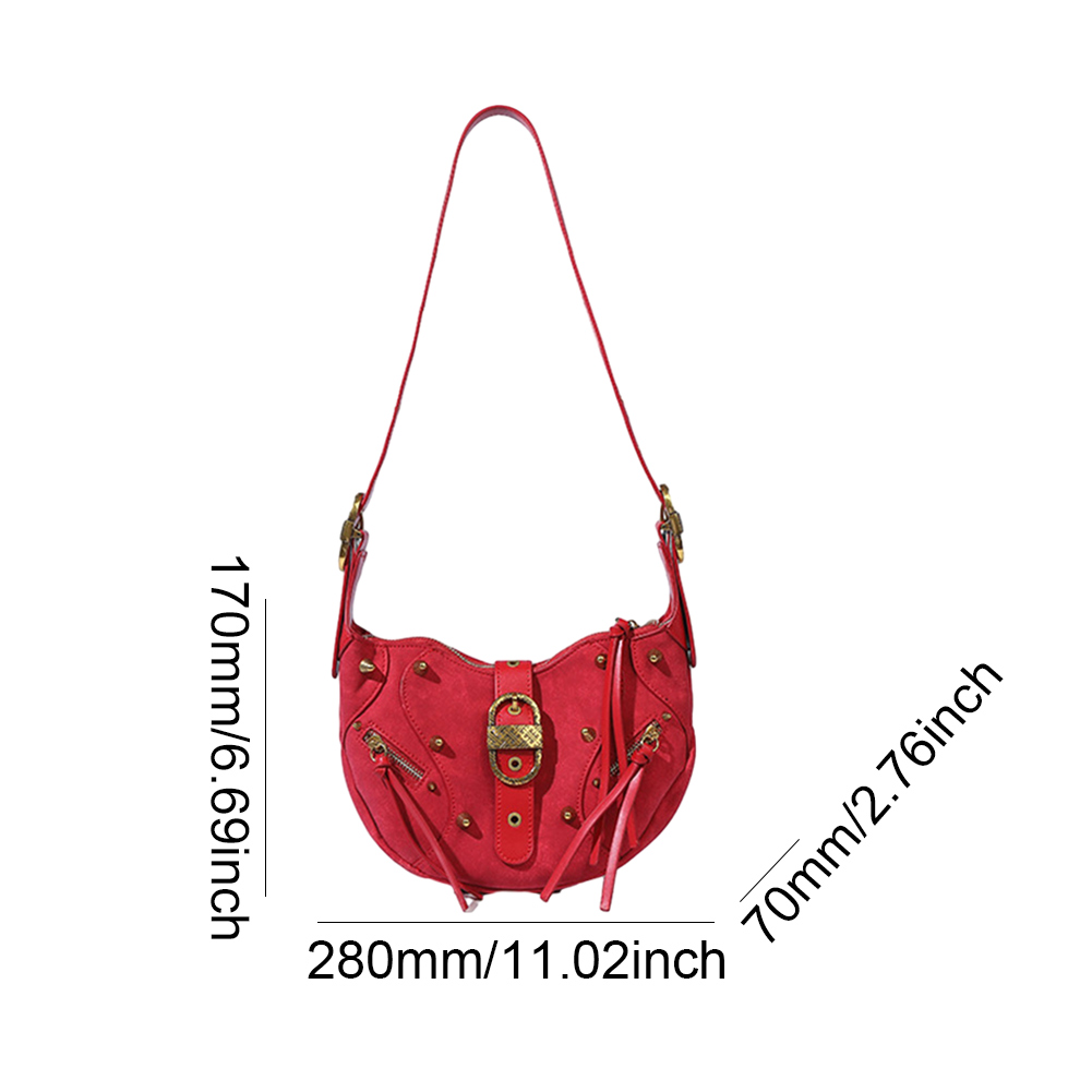 Suede Tassel Shoulder Bag for Women Luxury Handbags Designer Clutch Purse Vintage Underarm Bag 2023 Fashion Crescent Shopper Bag