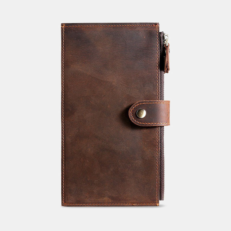 Men's Luxury Wallets Wallet Clips Leather Money Clip Cardholder Long Multi Card Slot Zip Holders Dolars Man Genuine Cash Mens I