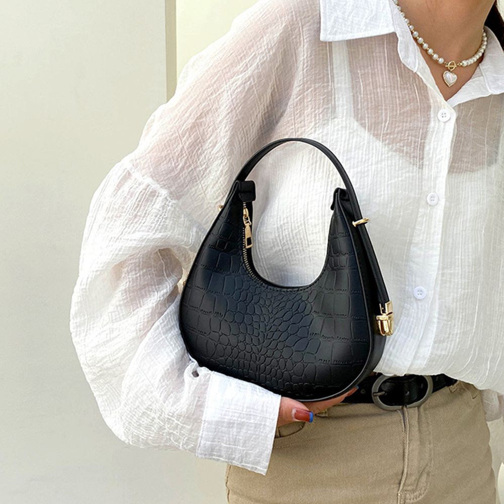Fashion PU Leather Underarm Bags Women Clutch Handbags Single Shoulder Bag Ladies Trendy Simple Hobos Bag Female Totes