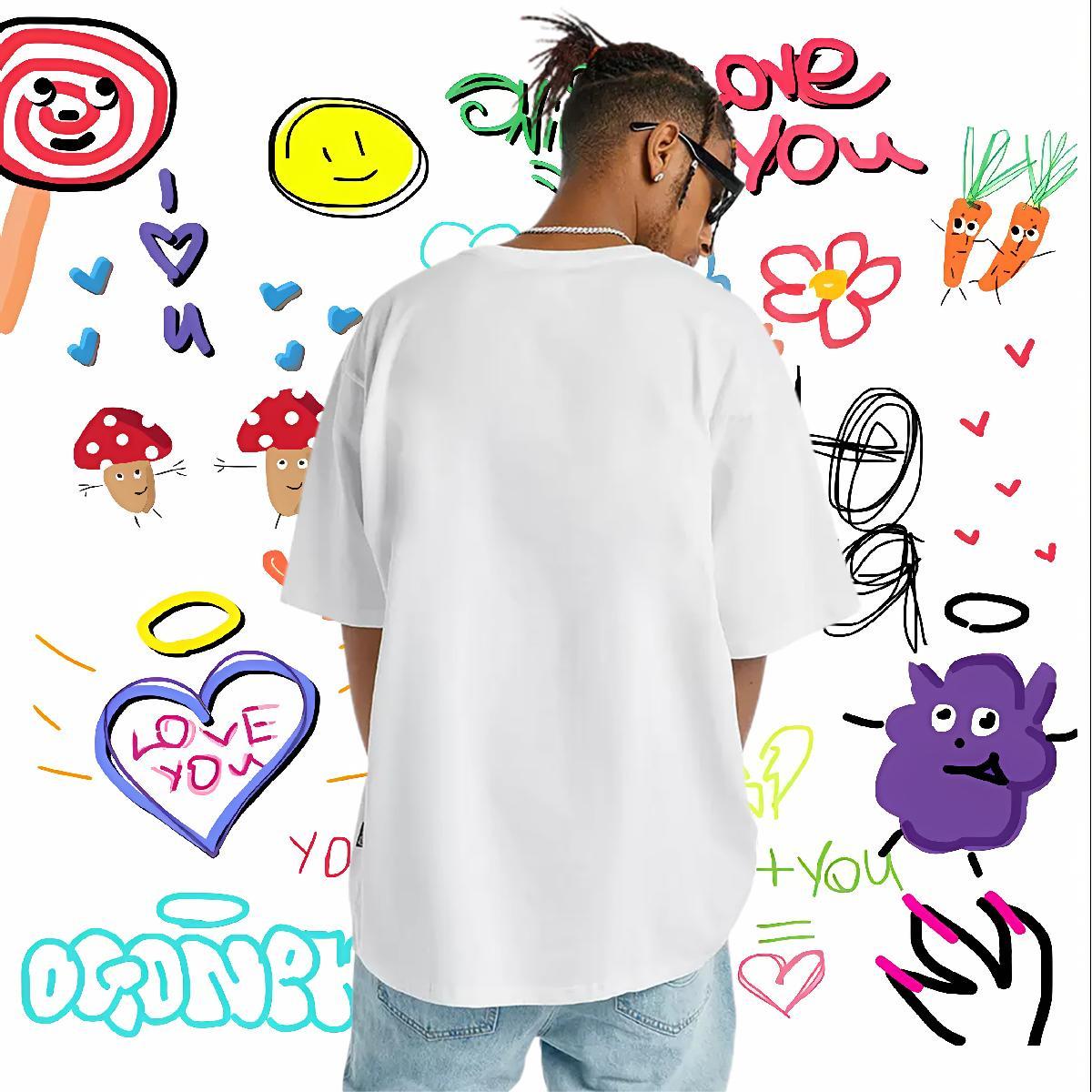 Customized Men Tees palm Street 230g Cotton Clothings Crew Neck Breathable Soft T Shirts Men Graphic