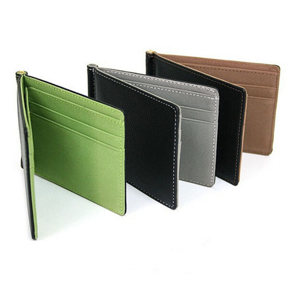 Fashion Men Wallet Short Skin Wallets Purses PU Leather Money Clips Sollid Thin Wallet Men Purse ID Credit Card Cash Holder