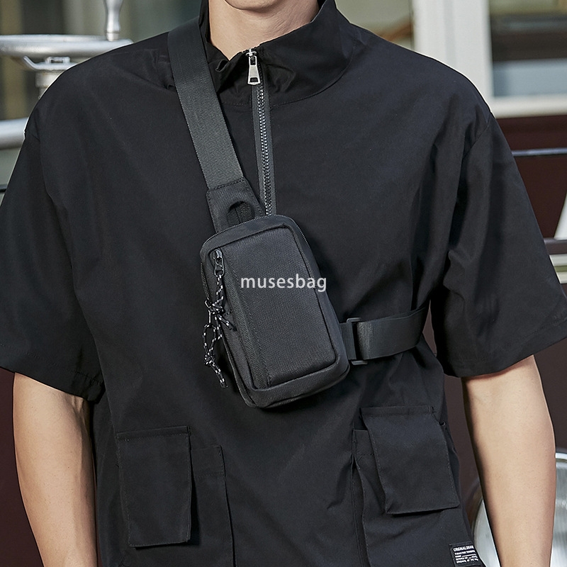 Crossbody bag men's trendy brand Japanese street sports mini chest bag ins men's diagonal shoulder bag simple cross bag