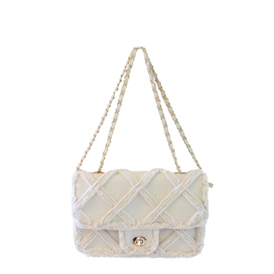 Women Canvas Shoulder Messenger Crossbody Bag Ladies Vintage Handbag Totes Female Cotton Wool Cloth Shopping Bags pearl