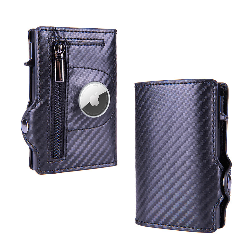 Wholesale For Apple Airtag Rfid ID Credit Card Holder Wallet Men Women Carbon Fiber Puese Business PU Cardholder Dropshipping