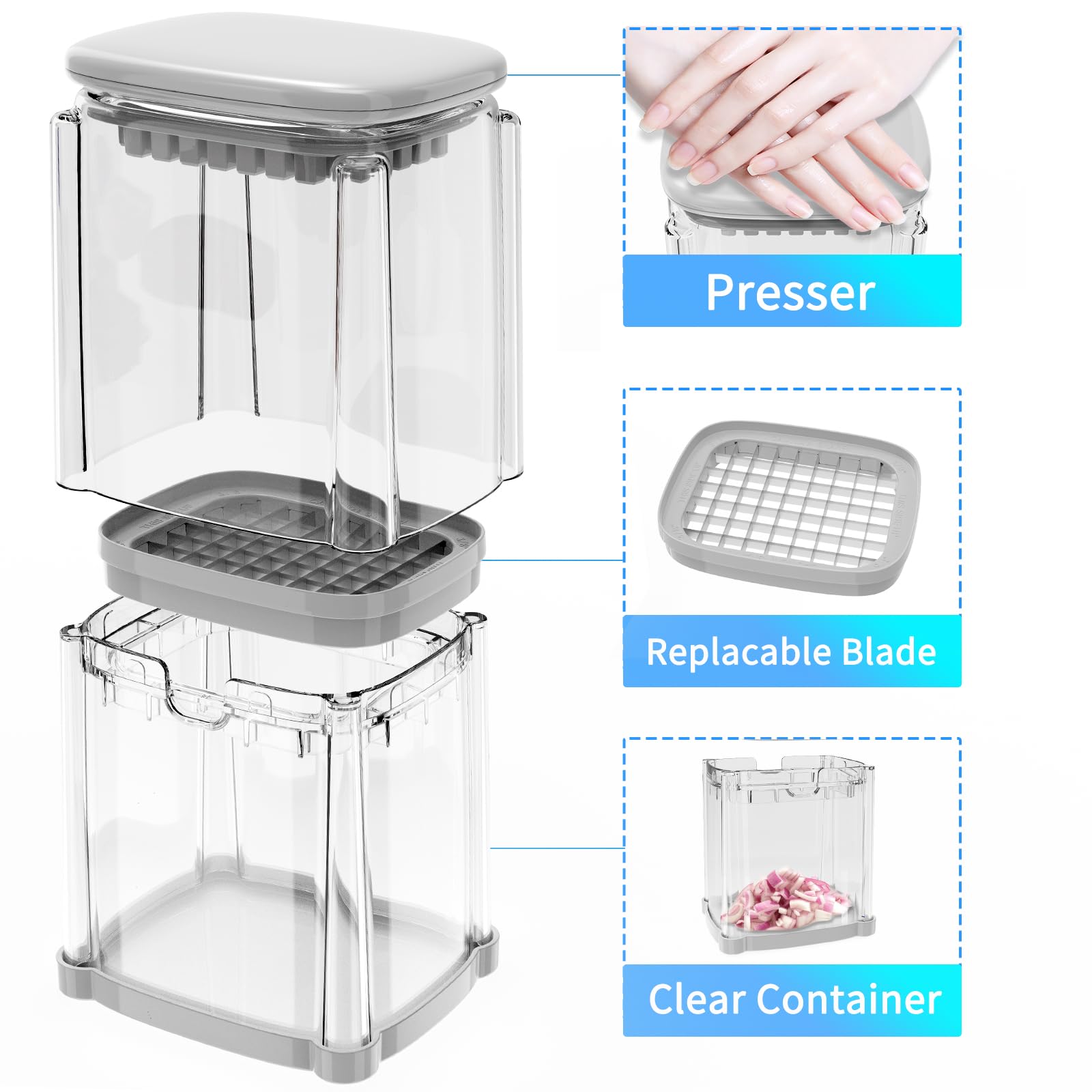 French fries four in one food cutting box, French fries are cut into potato chunks