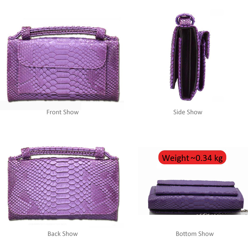 XMESSUN Fashion Purple Snake Pattern Clutch Bag Crossbody Bags for Women 2024 Summer Lady Shoulder Handbag Female Travel Purse