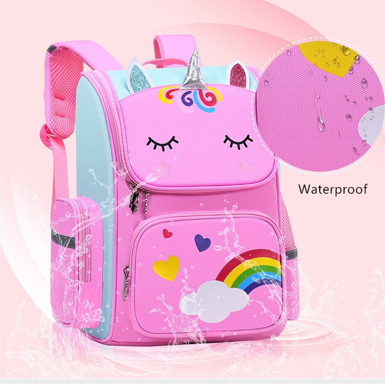 Fengdong children school backpack cute cartoon school bags for girls luminous pink book bag primary school student backpack