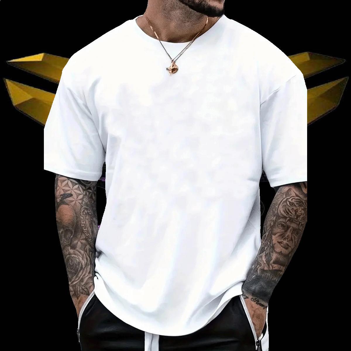 T-Shirts 230g Pure Cotton Geometric line Beach Breathable Crew Neck DIY Anime Men Tops Tees DIY Customized Cool Polos