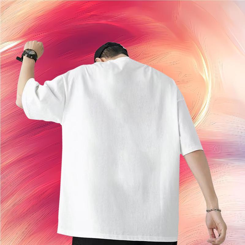 Stylist T-Shirts for Men 230g Cotton Spring Summer Wear O-Neck Short Sleeve High Quality Mens Tshirts Anime Print