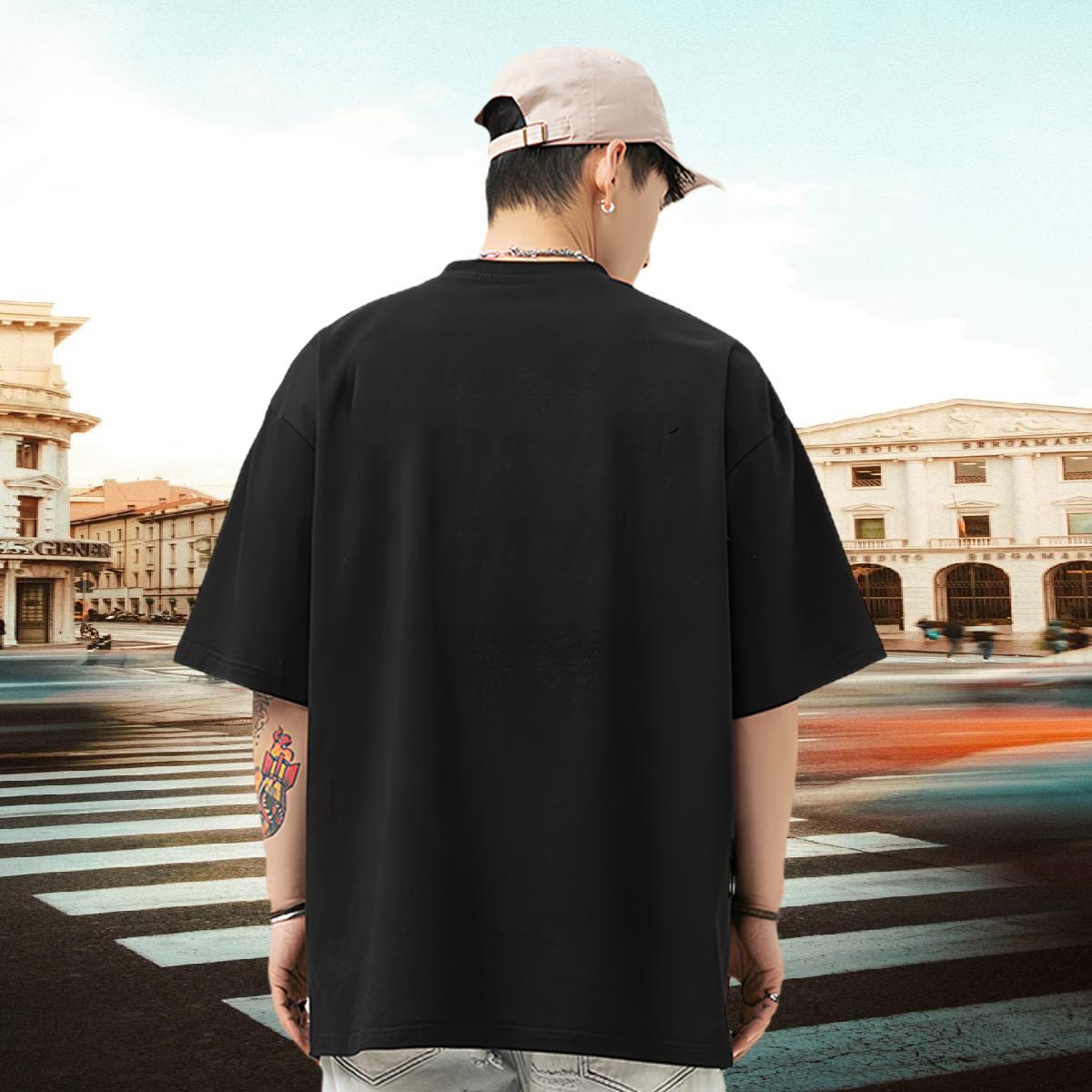 Fashion Casual T Shirts Men 230g 100% Cotton Summer Casual Tops Shirt Short Sleeve O-Neck Loose Men Tees Custom Printing