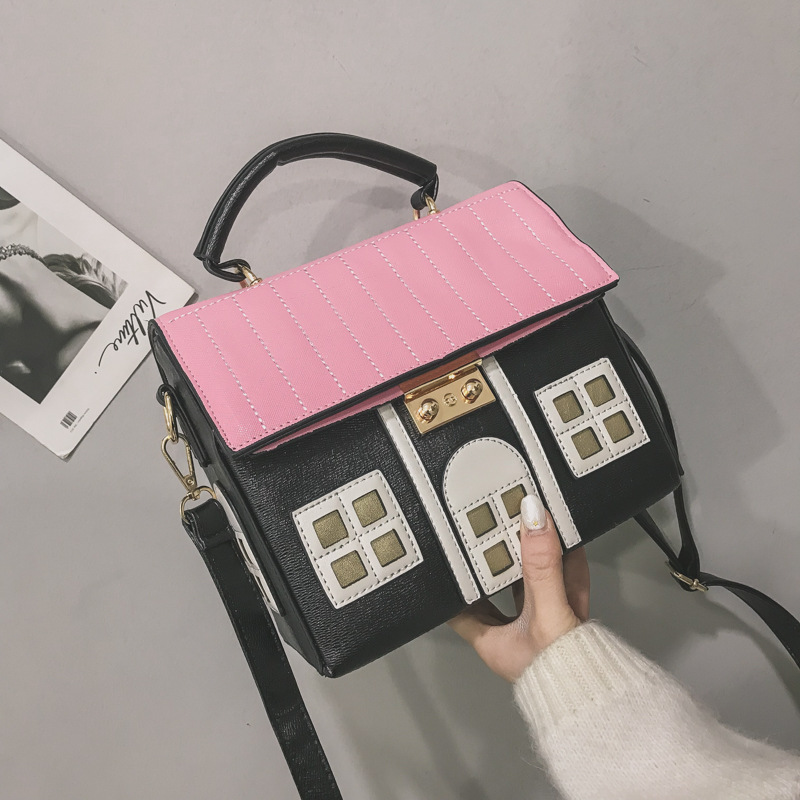 Weysfor Fashion Cute House Design Pu Leather Crossbody Bag for Women Purses Handbags Shoulder Bag Female Tote Bag Designer Bag
