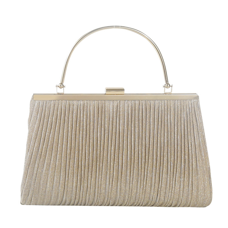 2023 Fashion Women Evening Bag Elegant Glitter Pleated Ladies Clutch Party Wedding Shoulder Crossbody Bags Banquet Handbag