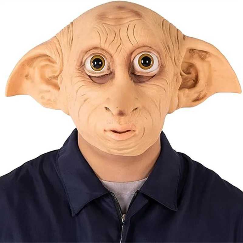 Latex Elf Ears Full Head Cover Dobby Voldemort Mask Cosplay Costume Props Headwear Funny Elfin AccessoryXJ240802