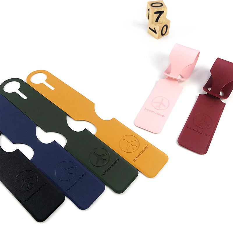 2PC PU Leather Lage Portable Suitcase Identifier Label Baggage Boarding Bag Tag Name ID Address Holder Travel Accessories