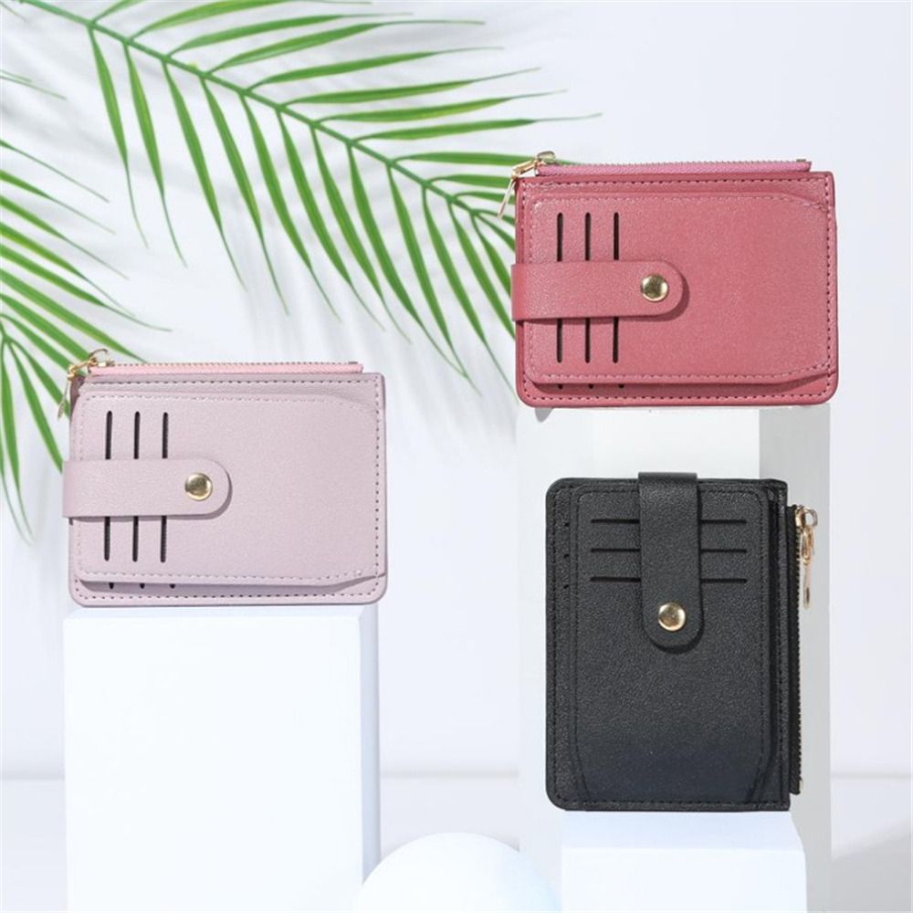 Fashion PU Leather Wallet With Coin Pocket Credit ID Card Holder Small Money Bag Zipper Coin Purse For Women Men